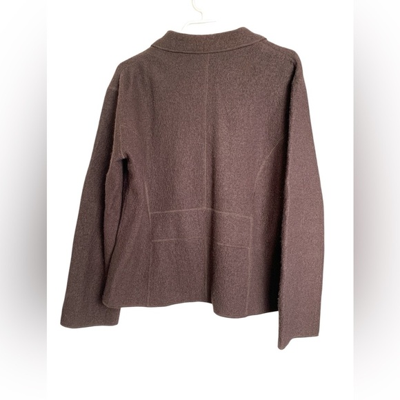 Rino Rossi Chocolate Brown Boiled Wool Zip Up Jacket w Pockets Canadian Made - Picture 3 of 11